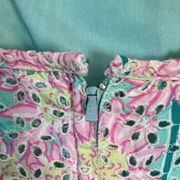 Vintage Lilly Pulitzer Floral Pastel Pink and Green Mini Dress - Picture 6 of 12